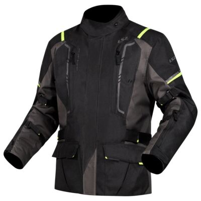 LS2 NARVIK voděodolná adventure bunda šedá/černá/fluo-žlutá vel.M